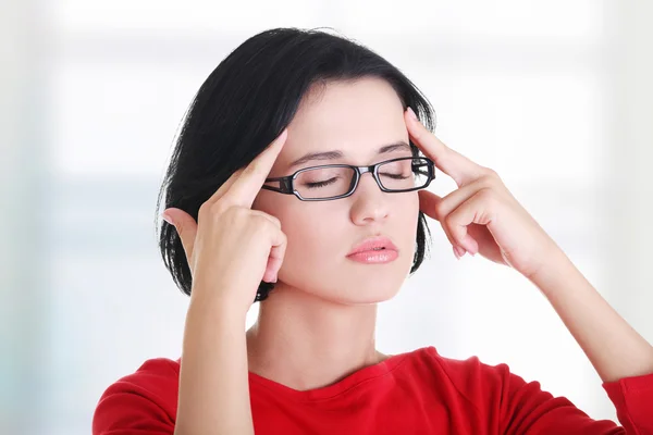 Young woman have headache — Stock Photo, Image