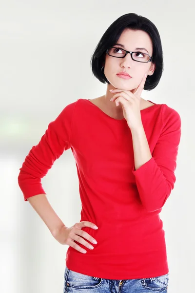 Thoughtful student girl — Stock Photo, Image