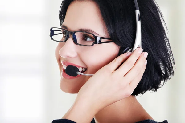 Call Center Vrouw — Stockfoto