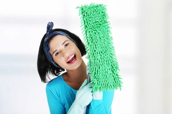 Happy cleaning woman portrait — Stock Photo, Image