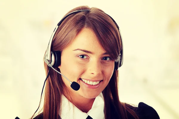 Mooie call center vrouw — Stockfoto