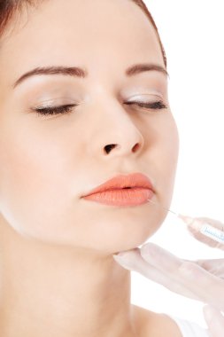 kadın yüz plastik cerrahi için hazırlanmıştır.