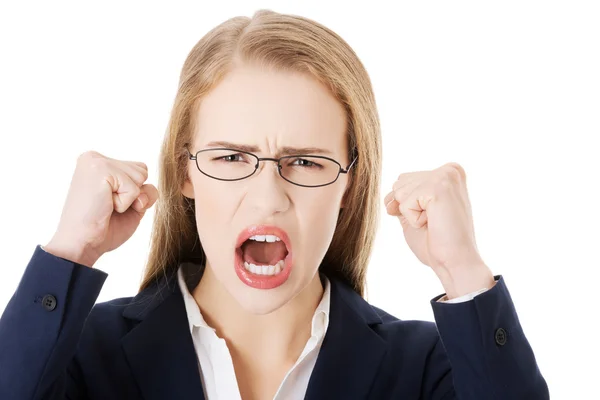 Angry and furious business woman — Stock Photo, Image