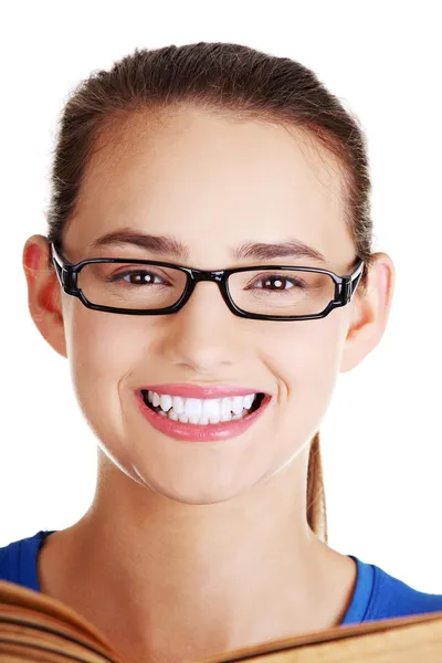 Young woman student with book. — Stock Photo, Image