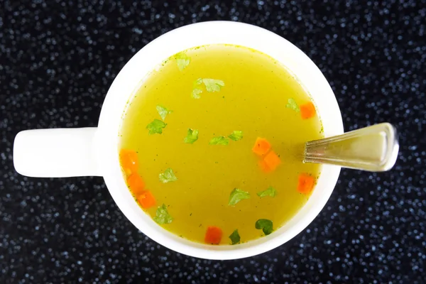 Гарячий овочевий суп. Вид спереду . — стокове фото