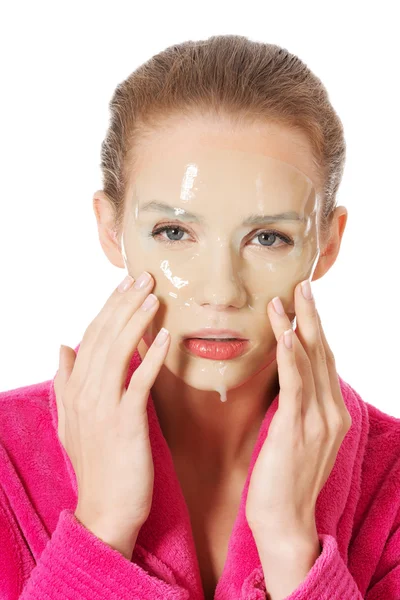 Woman having facial mask. — Stock Photo, Image