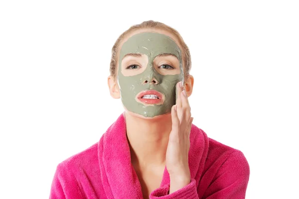 Woman having facial mask. — Stock Photo, Image