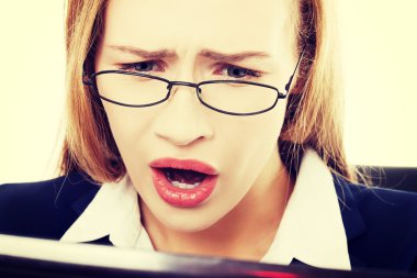 şok, sürpriz bir iş kadını