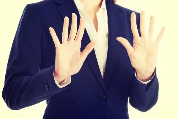 Business woman showing stop gesture. — Stock Photo, Image