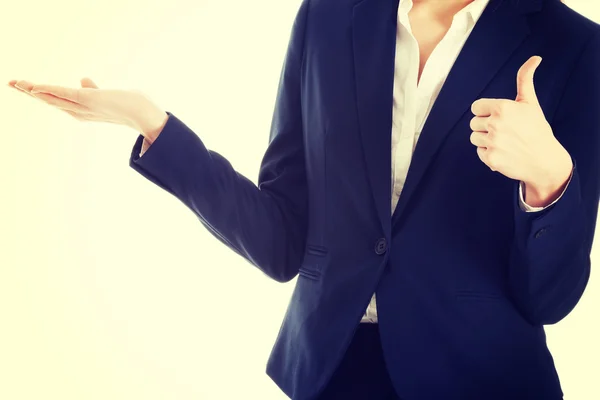 Mujer de negocios es publicidad . — Foto de Stock