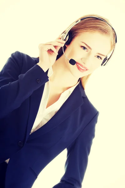 Call center menina . — Fotografia de Stock