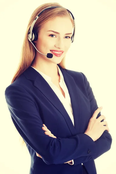 Call center menina . — Fotografia de Stock