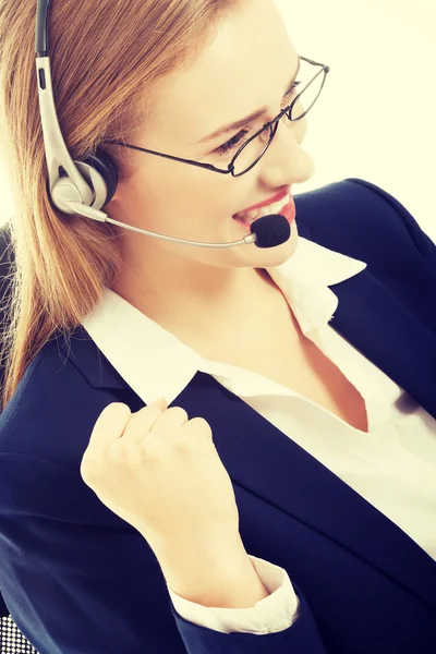 Geschäftsfrau im Callcenter. — Stockfoto