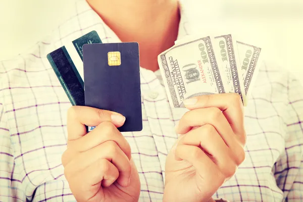 Credit card and cash Stock Image