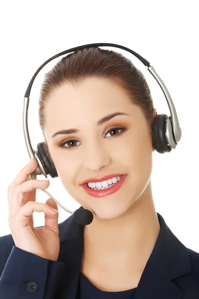 Call Center Vrouw — Stockfoto