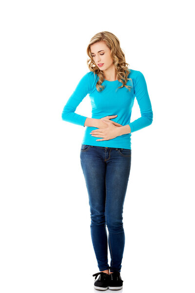 Woman with stomach issues