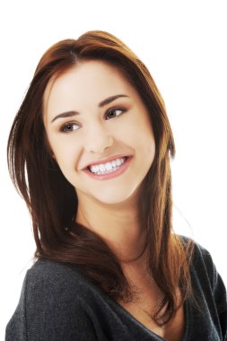 Genç casual kadın tarzı. Stüdyo portre