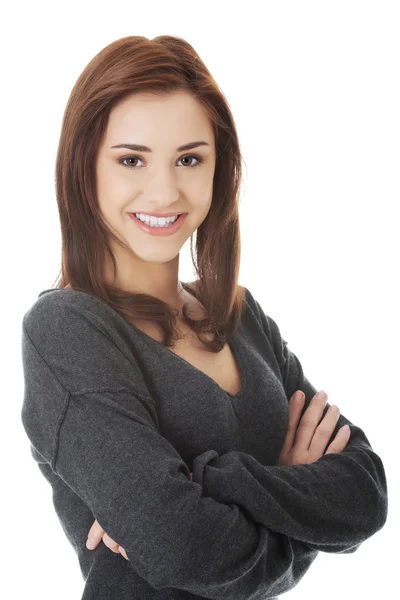 Estilo de mujer casual joven. Retrato de estudio —  Fotos de Stock