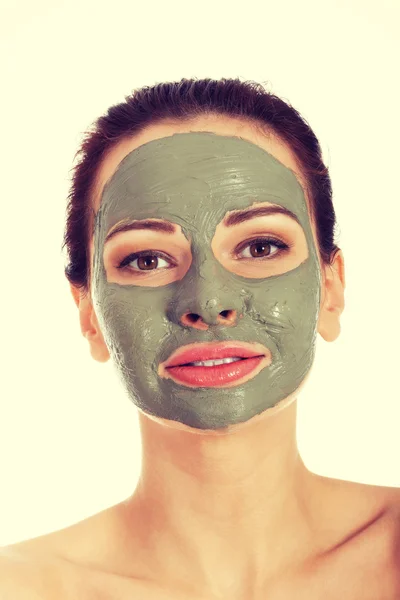 Beautifu toplessl woman with facial mask. — Stock Photo, Image