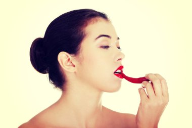 hot paprika ile güzel bir kadın