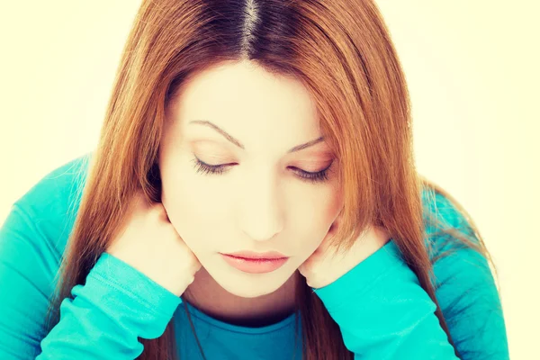 Triest depressief vrouw portret — Stockfoto