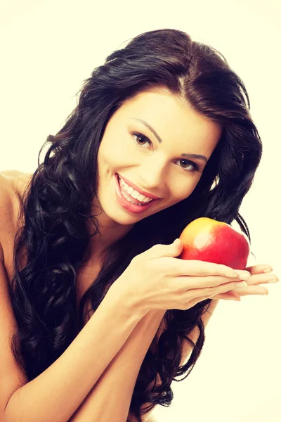 Sexy woman with red apple — Stock Photo, Image