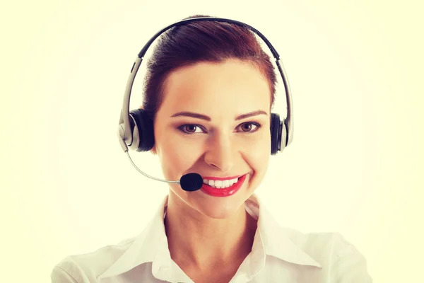 Mulher com fones de ouvido. — Fotografia de Stock