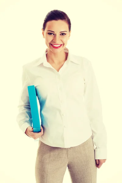 Mulher de negócios segurando arquivo . — Fotografia de Stock