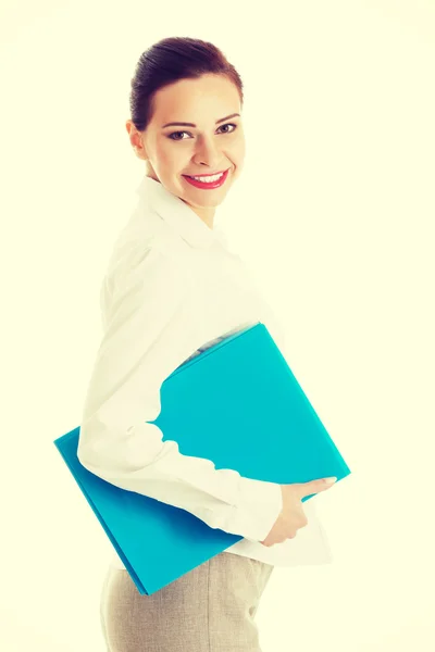 Mujer de negocios sosteniendo archivo . —  Fotos de Stock