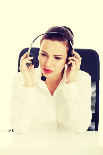 Kobieta ze słuchawkami. — Zdjęcie stockowe