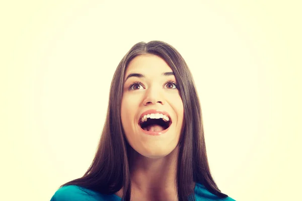 Woman looking up — Stock Photo, Image