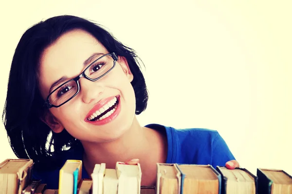 Usměvavý student s knihami — Stock fotografie
