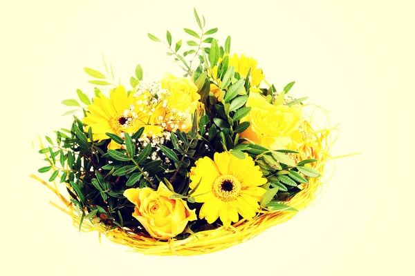 Bouquet of yellow flowers. — Stock Photo, Image