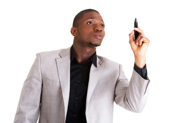 Businessman with marker — Stock Photo, Image