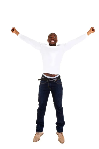 Homem feliz saltando — Fotografia de Stock