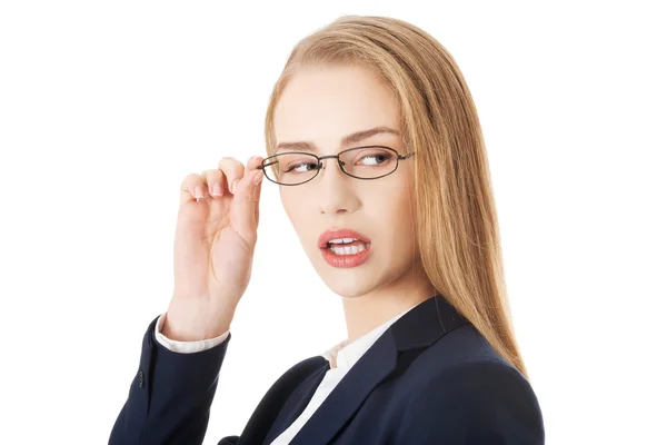 Mujer de negocios en gafas graduadas —  Fotos de Stock