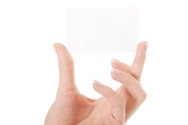 Personal card between fingers. — Stock Photo, Image