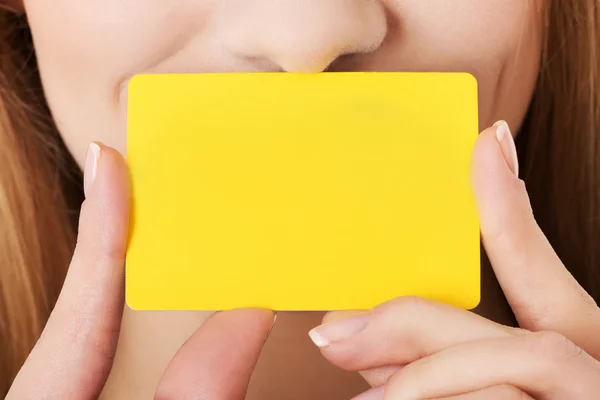 Cartão pessoal amarelo — Fotografia de Stock