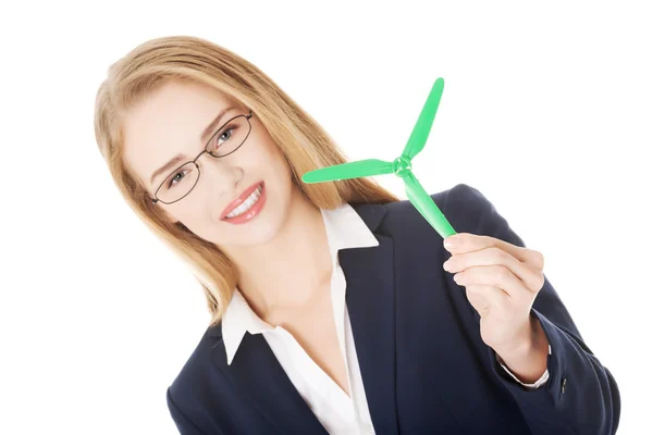 Zakenvrouw met propeller. — Stockfoto