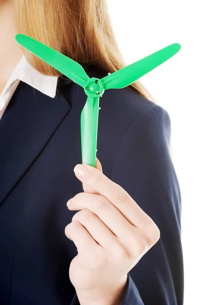 Business woman with propeller. — Stock Photo, Image
