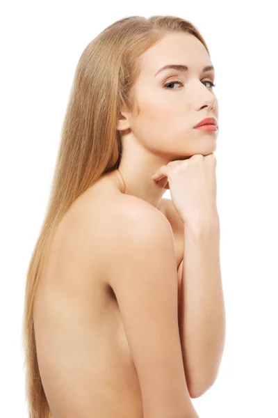 Topless vrouw met frisse schone huid. — Stockfoto