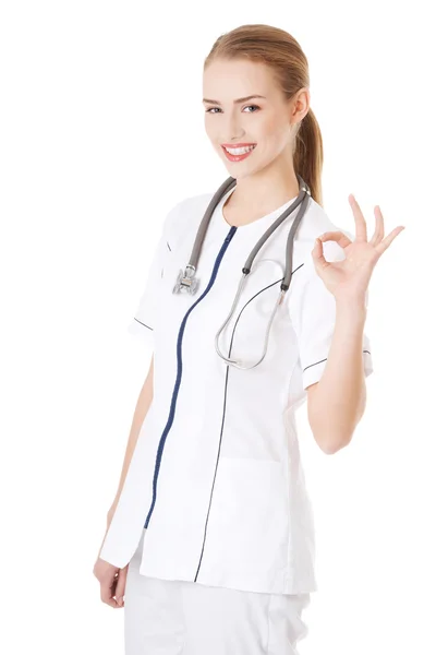 Doctor showing ok gesture. — Stock Photo, Image