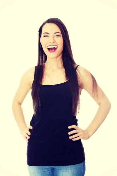 Retrato de una joven adolescente feliz — Foto de Stock