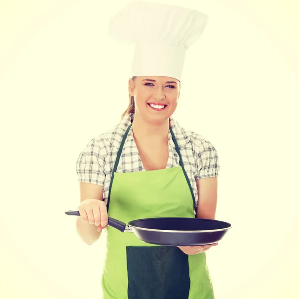 Mujer joven cocinando comida saludable —  Fotos de Stock