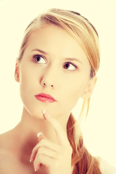 Thoughtful beautiful teen woman — Stock Photo, Image