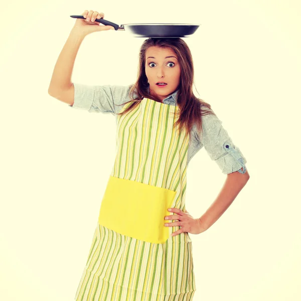 Woman cooking food — Stock Photo, Image