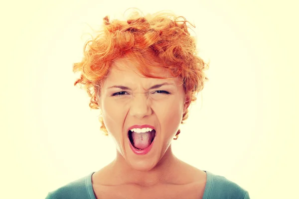 Furious woman screaming. — Stock Photo, Image