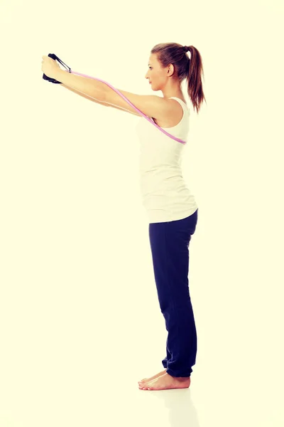 Woman doing exercise — Stock Photo, Image