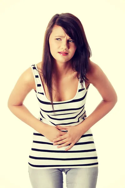 Mujer con problemas de estómago — Foto de Stock