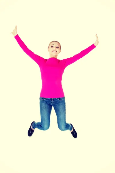 Woman is jumping. — Stock Photo, Image